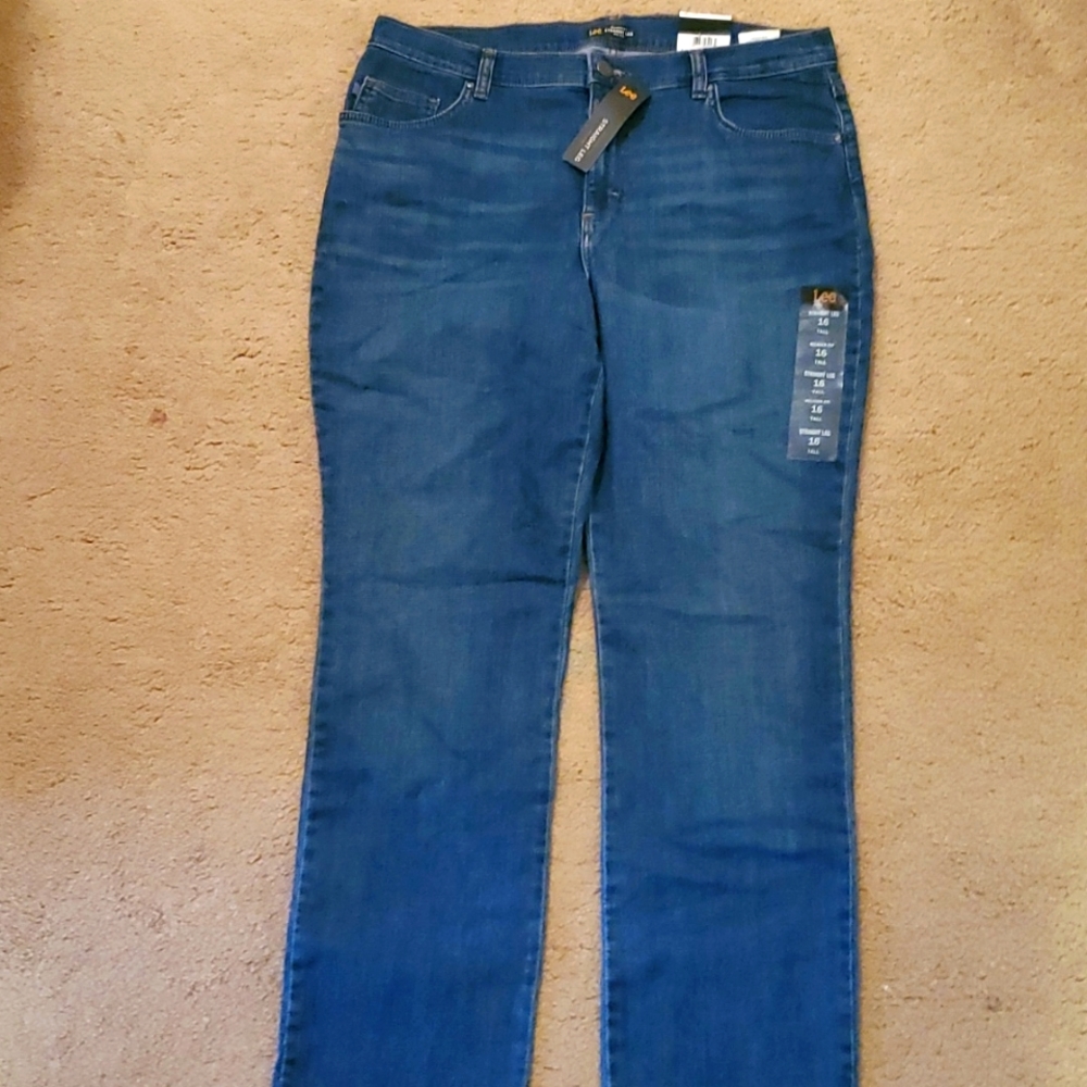 Women's mid-rise tall jeans size 16.